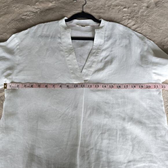 Boden Blouse 6R 100% Linen V-Neck Relaxed Lagenlook Bohemian Minimalist White - Picture 6 of 11